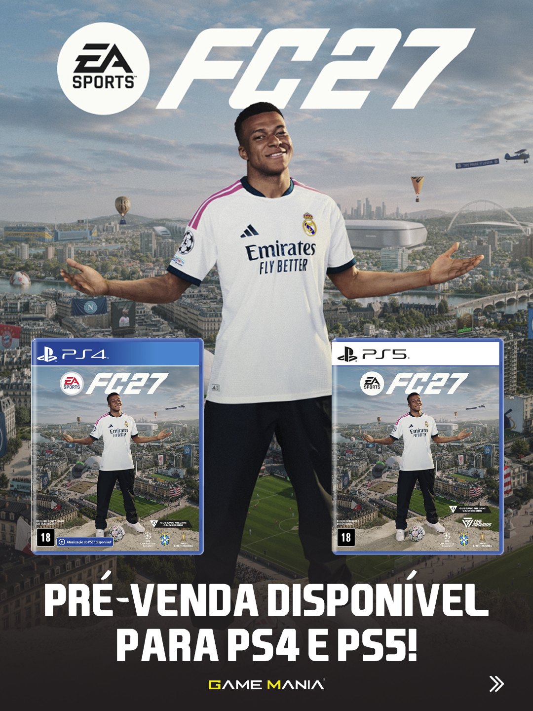 Arte da pré-venda de EA SPORTS FC 27 na Game Mania